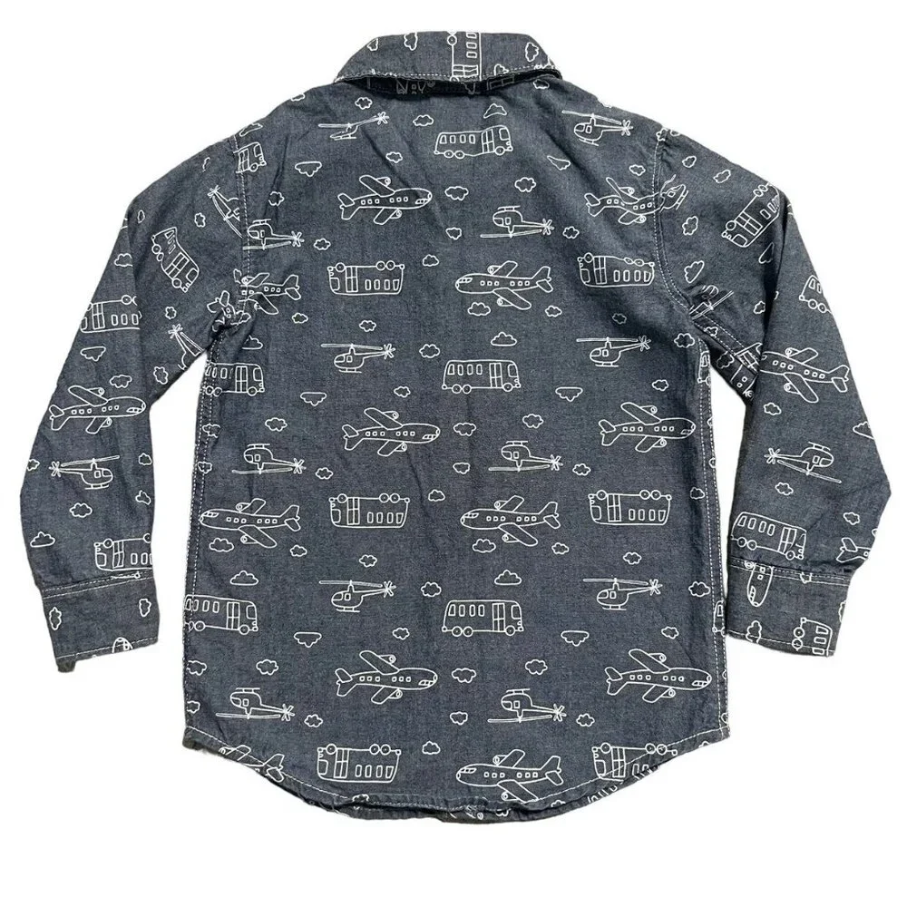 Carter's 4T Transportation Vehicles Button Down Shirt